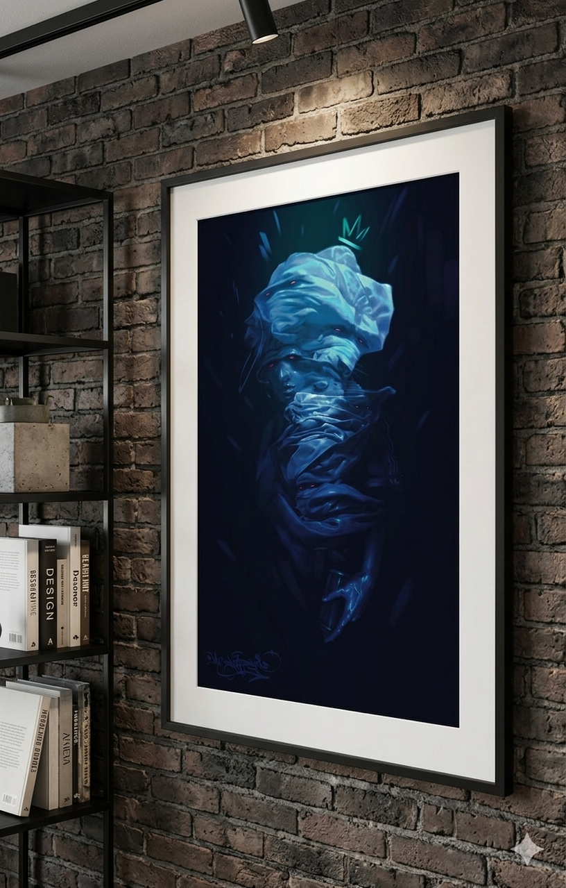 BLIZZART – Abstract Phantom King Poster | Modern Dark Aesthetics