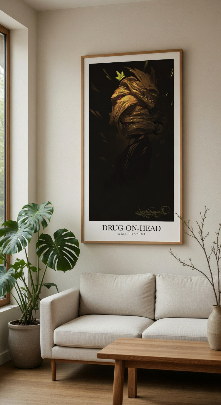 DRUG-ON-HEAD – Limited Edition Dark Art | Essential Sovereign Queen Decor